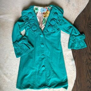 Judith March Vintage Inspired Teal Coat, Small